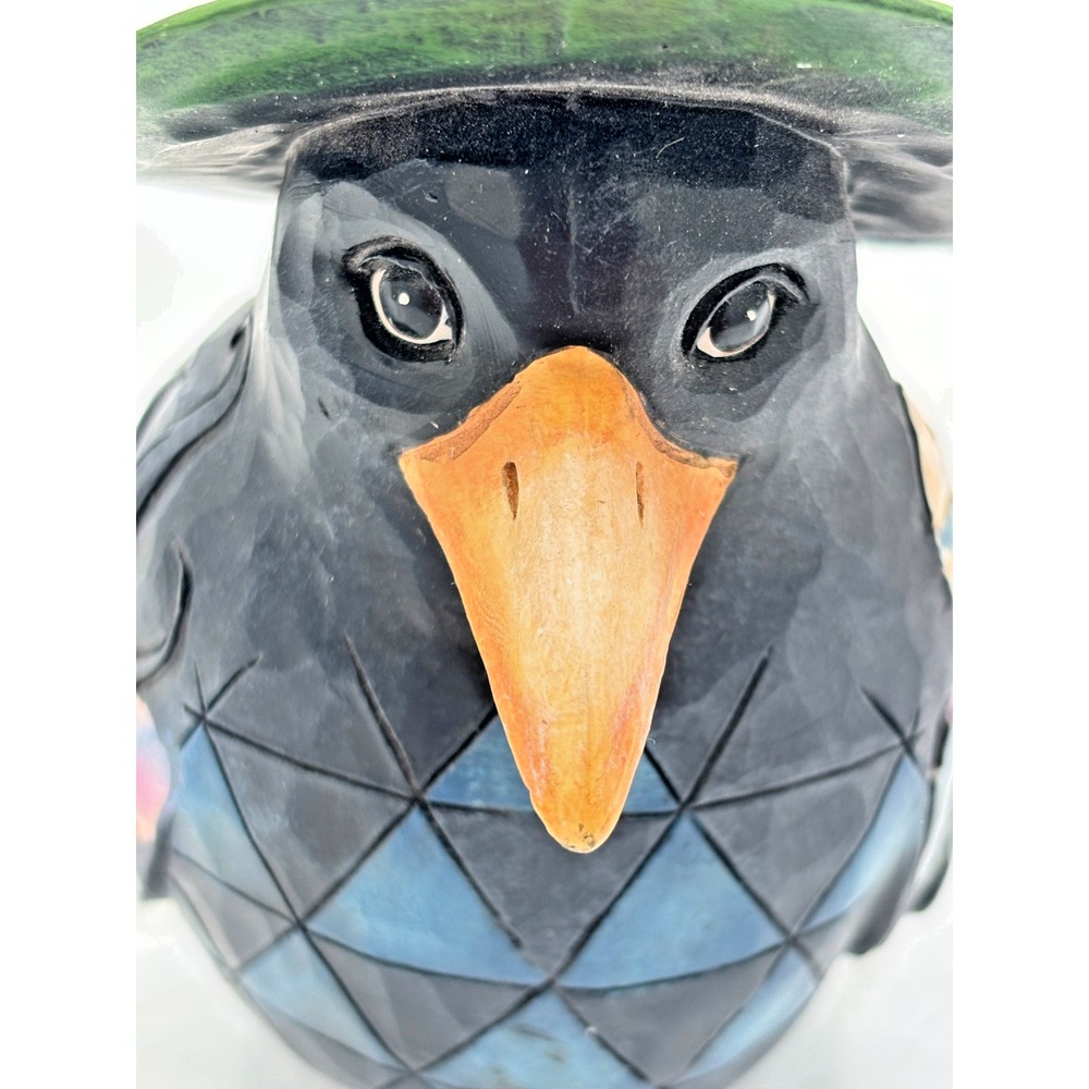 Jim Shore Halloween Crow Pint Size Figurine 6009510 Flights of Fright enesco New - Picture 2 of 16
